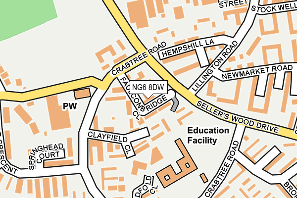 NG6 8DW map - OS OpenMap – Local (Ordnance Survey)