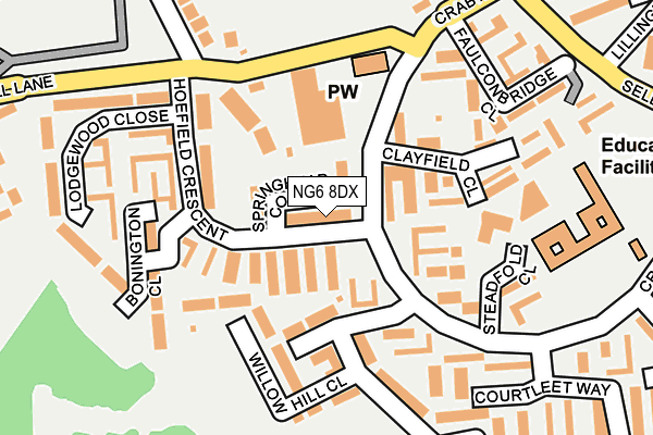 NG6 8DX map - OS OpenMap – Local (Ordnance Survey)