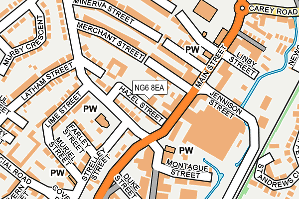 NG6 8EA map - OS OpenMap – Local (Ordnance Survey)