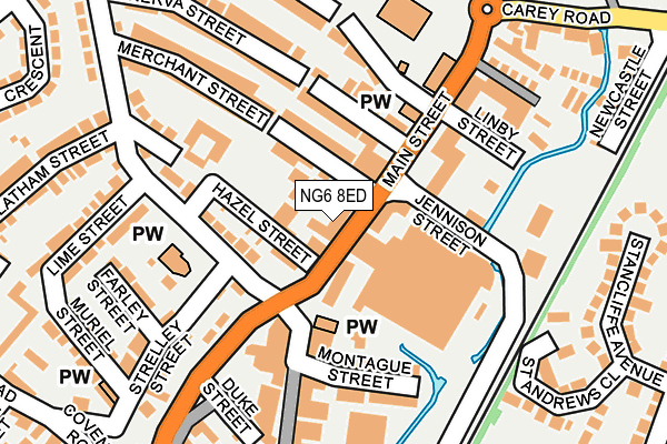 NG6 8ED map - OS OpenMap – Local (Ordnance Survey)