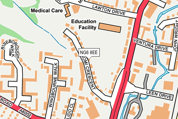 NG6 8EE map - OS OpenMap – Local (Ordnance Survey)