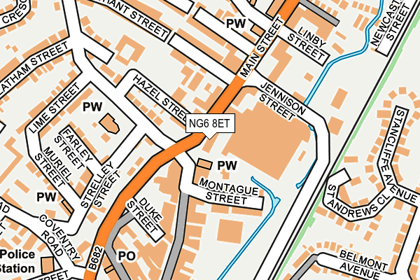 NG6 8ET map - OS OpenMap – Local (Ordnance Survey)
