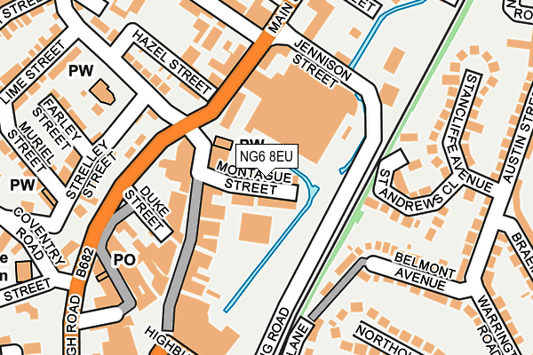 NG6 8EU map - OS OpenMap – Local (Ordnance Survey)