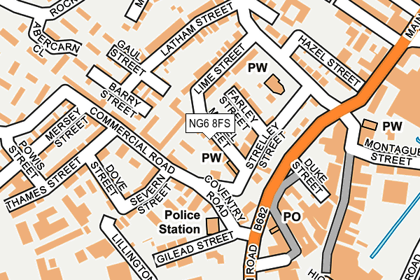 NG6 8FS map - OS OpenMap – Local (Ordnance Survey)