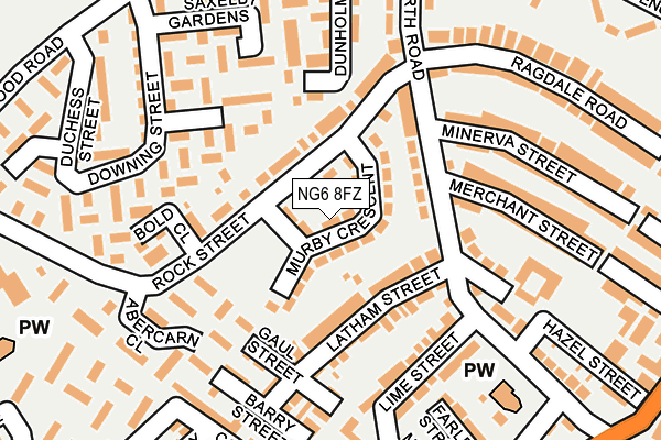 NG6 8FZ map - OS OpenMap – Local (Ordnance Survey)