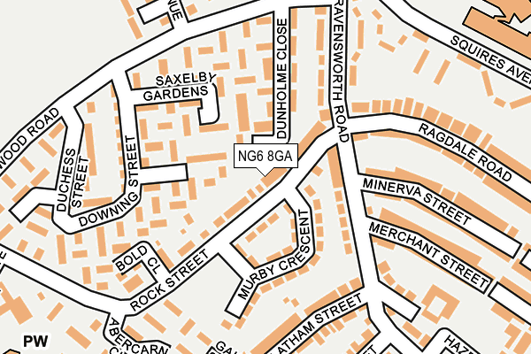 NG6 8GA map - OS OpenMap – Local (Ordnance Survey)