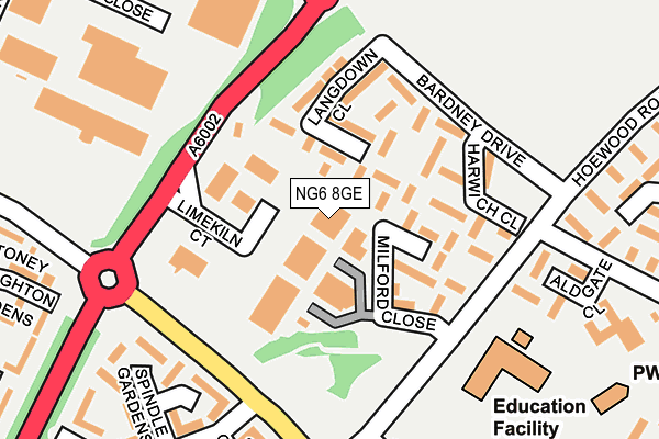 NG6 8GE map - OS OpenMap – Local (Ordnance Survey)