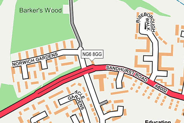 NG6 8GG map - OS OpenMap – Local (Ordnance Survey)