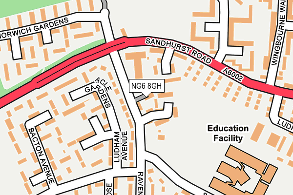 NG6 8GH map - OS OpenMap – Local (Ordnance Survey)