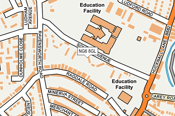 NG6 8GL map - OS OpenMap – Local (Ordnance Survey)