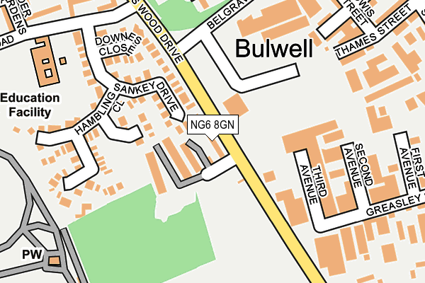 NG6 8GN map - OS OpenMap – Local (Ordnance Survey)