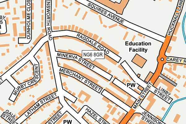 NG6 8GR map - OS OpenMap – Local (Ordnance Survey)