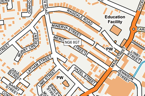 NG6 8GT map - OS OpenMap – Local (Ordnance Survey)