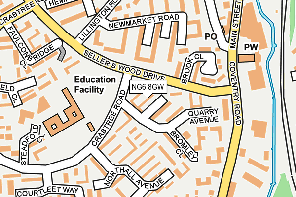 NG6 8GW map - OS OpenMap – Local (Ordnance Survey)