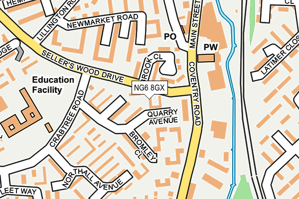 NG6 8GX map - OS OpenMap – Local (Ordnance Survey)