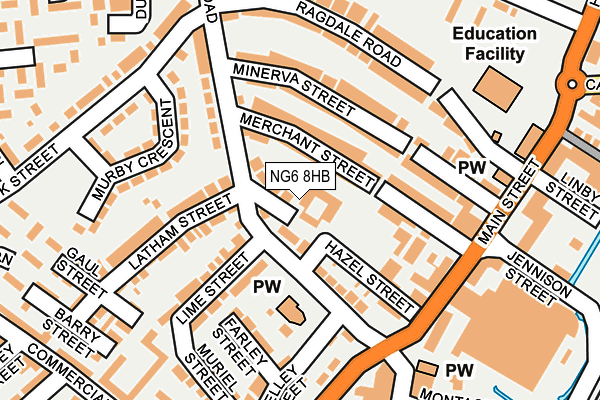 NG6 8HB map - OS OpenMap – Local (Ordnance Survey)