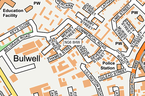NG6 8HW map - OS OpenMap – Local (Ordnance Survey)