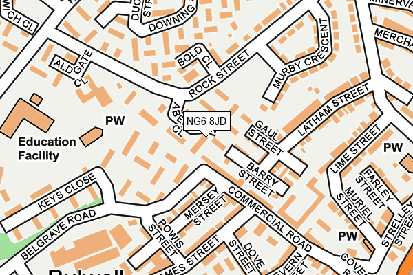 NG6 8JD map - OS OpenMap – Local (Ordnance Survey)