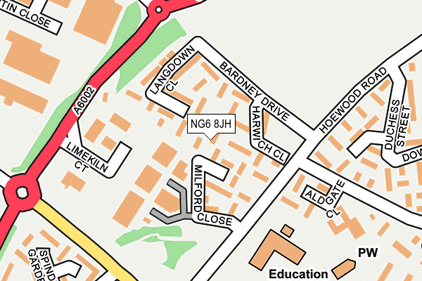 NG6 8JH map - OS OpenMap – Local (Ordnance Survey)