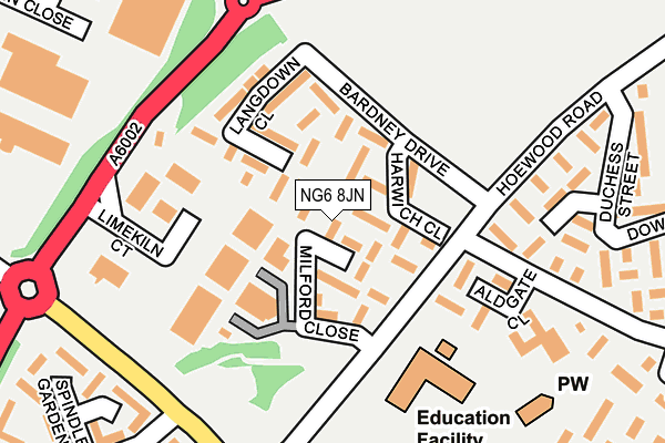 NG6 8JN map - OS OpenMap – Local (Ordnance Survey)