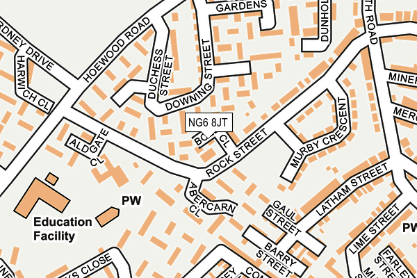 NG6 8JT map - OS OpenMap – Local (Ordnance Survey)