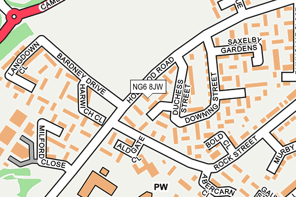 NG6 8JW map - OS OpenMap – Local (Ordnance Survey)