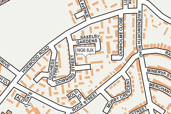 NG6 8JX map - OS OpenMap – Local (Ordnance Survey)