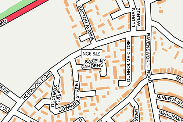 NG6 8JZ map - OS OpenMap – Local (Ordnance Survey)