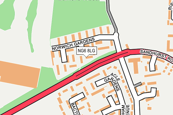 NG6 8LG map - OS OpenMap – Local (Ordnance Survey)