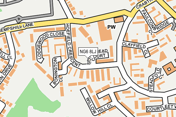 NG6 8LJ map - OS OpenMap – Local (Ordnance Survey)