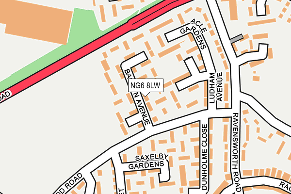 NG6 8LW map - OS OpenMap – Local (Ordnance Survey)