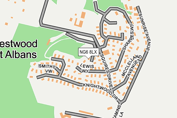 NG6 8LX map - OS OpenMap – Local (Ordnance Survey)