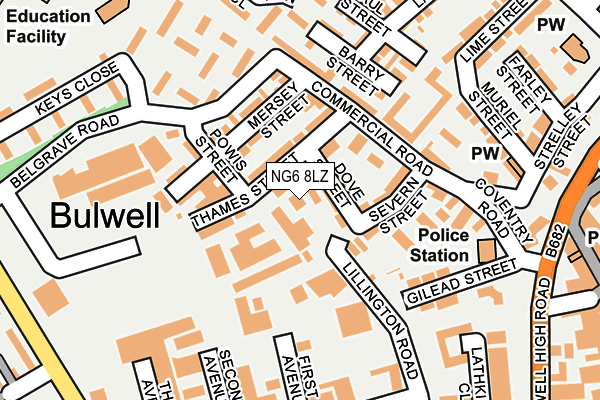 NG6 8LZ map - OS OpenMap – Local (Ordnance Survey)