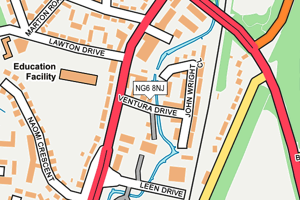 NG6 8NJ map - OS OpenMap – Local (Ordnance Survey)