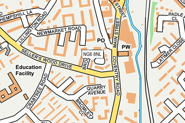 NG6 8NL map - OS OpenMap – Local (Ordnance Survey)