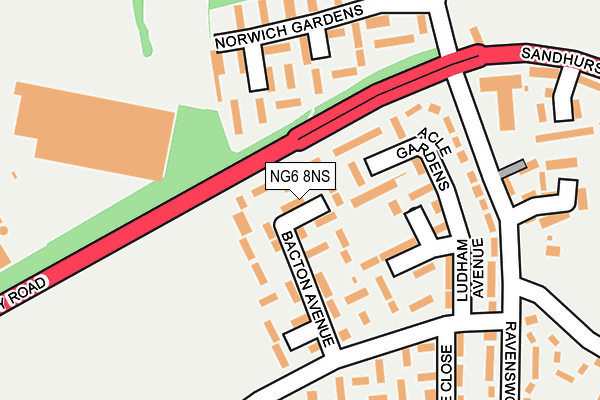 NG6 8NS map - OS OpenMap – Local (Ordnance Survey)
