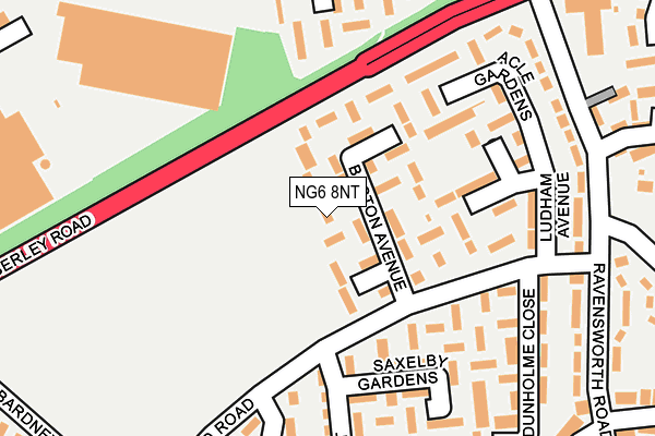 NG6 8NT map - OS OpenMap – Local (Ordnance Survey)