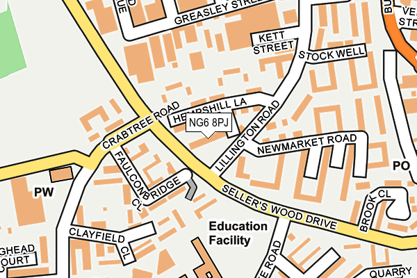 NG6 8PJ map - OS OpenMap – Local (Ordnance Survey)