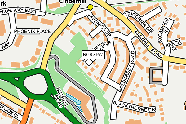 NG6 8PW map - OS OpenMap – Local (Ordnance Survey)