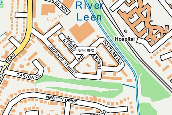 NG6 8PX map - OS OpenMap – Local (Ordnance Survey)