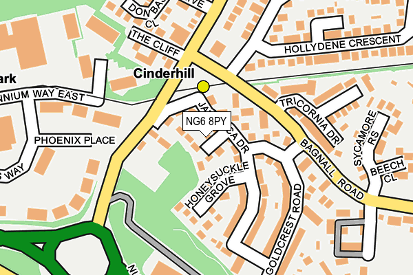 NG6 8PY map - OS OpenMap – Local (Ordnance Survey)