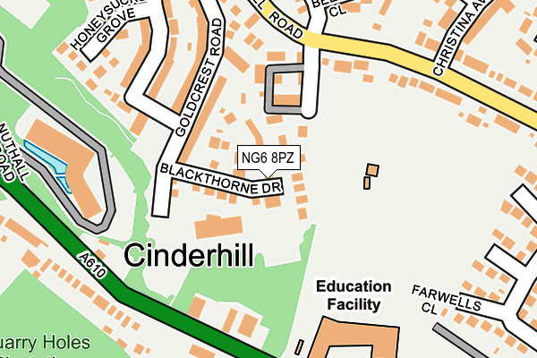 NG6 8PZ map - OS OpenMap – Local (Ordnance Survey)