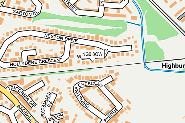 NG6 8QW map - OS OpenMap – Local (Ordnance Survey)