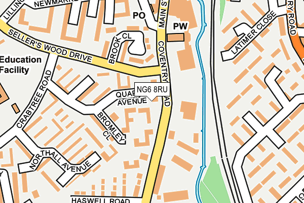 NG6 8RU map - OS OpenMap – Local (Ordnance Survey)