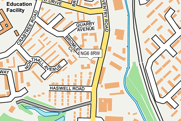 NG6 8RW map - OS OpenMap – Local (Ordnance Survey)