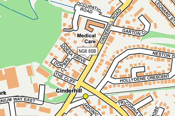 NG6 8SB map - OS OpenMap – Local (Ordnance Survey)