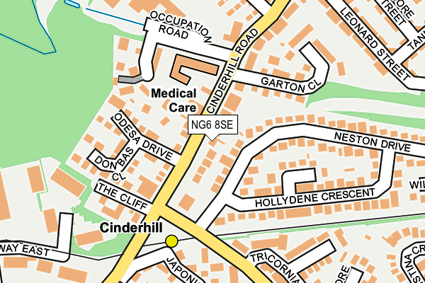 NG6 8SE map - OS OpenMap – Local (Ordnance Survey)
