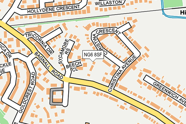 NG6 8SF map - OS OpenMap – Local (Ordnance Survey)