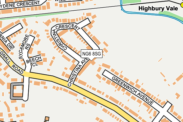 NG6 8SG map - OS OpenMap – Local (Ordnance Survey)