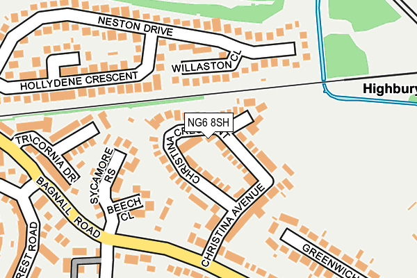 NG6 8SH map - OS OpenMap – Local (Ordnance Survey)